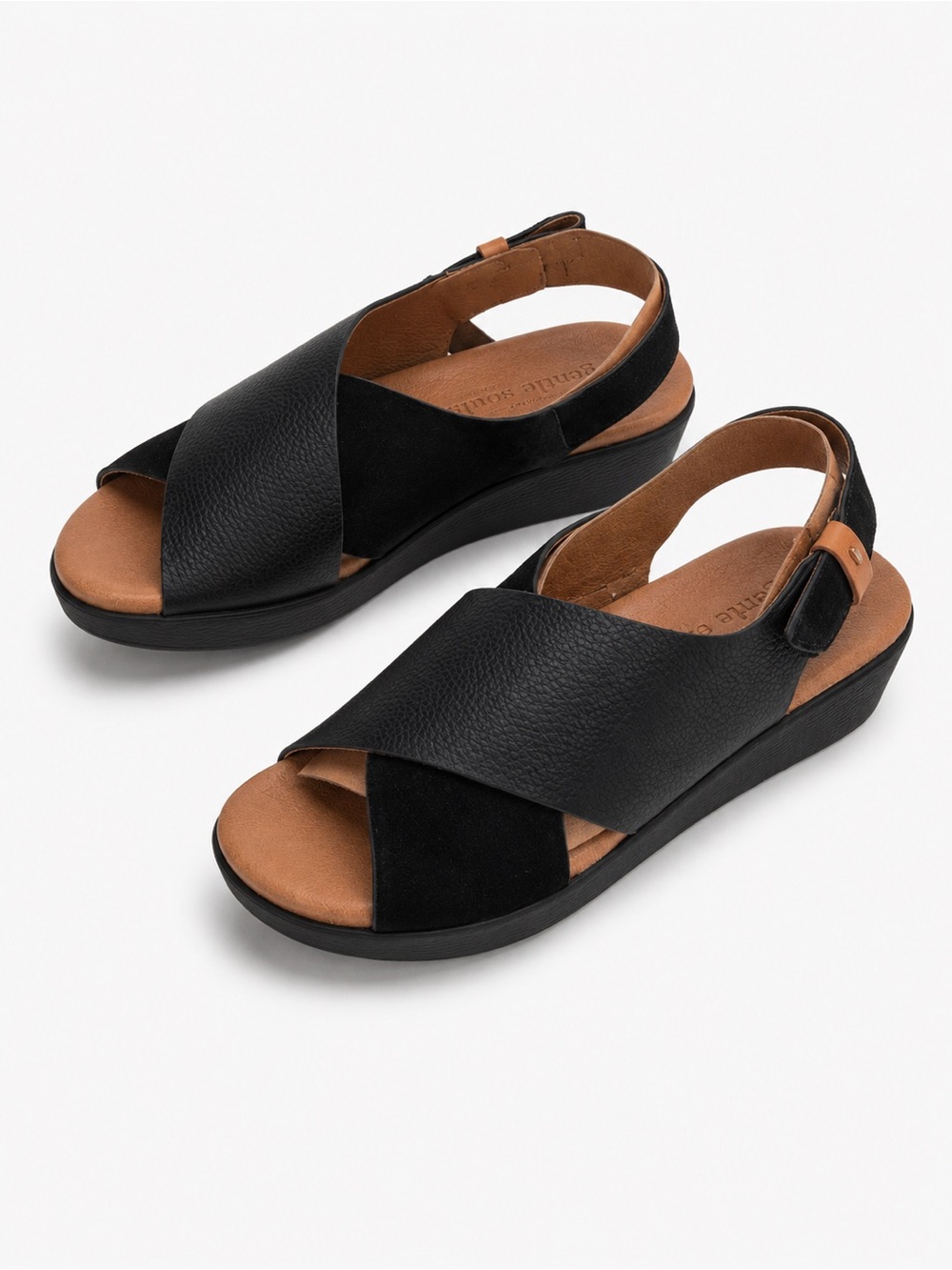 236. Kenneth Cole Black Cross-Over Slingback Sandals